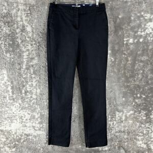 Boden Size 6 Flat Front Straight Leg Casual Pants Navy Button Zip Pocket